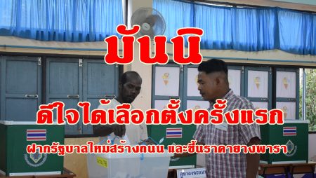 กลุ่มชาติพันธุ์, มันนิ,ลเลือกตั้งครั้งแรก, ราคายางพารา,ซาไกเลือกตั้ง, เสือกตั้ง 62 ตรัง,